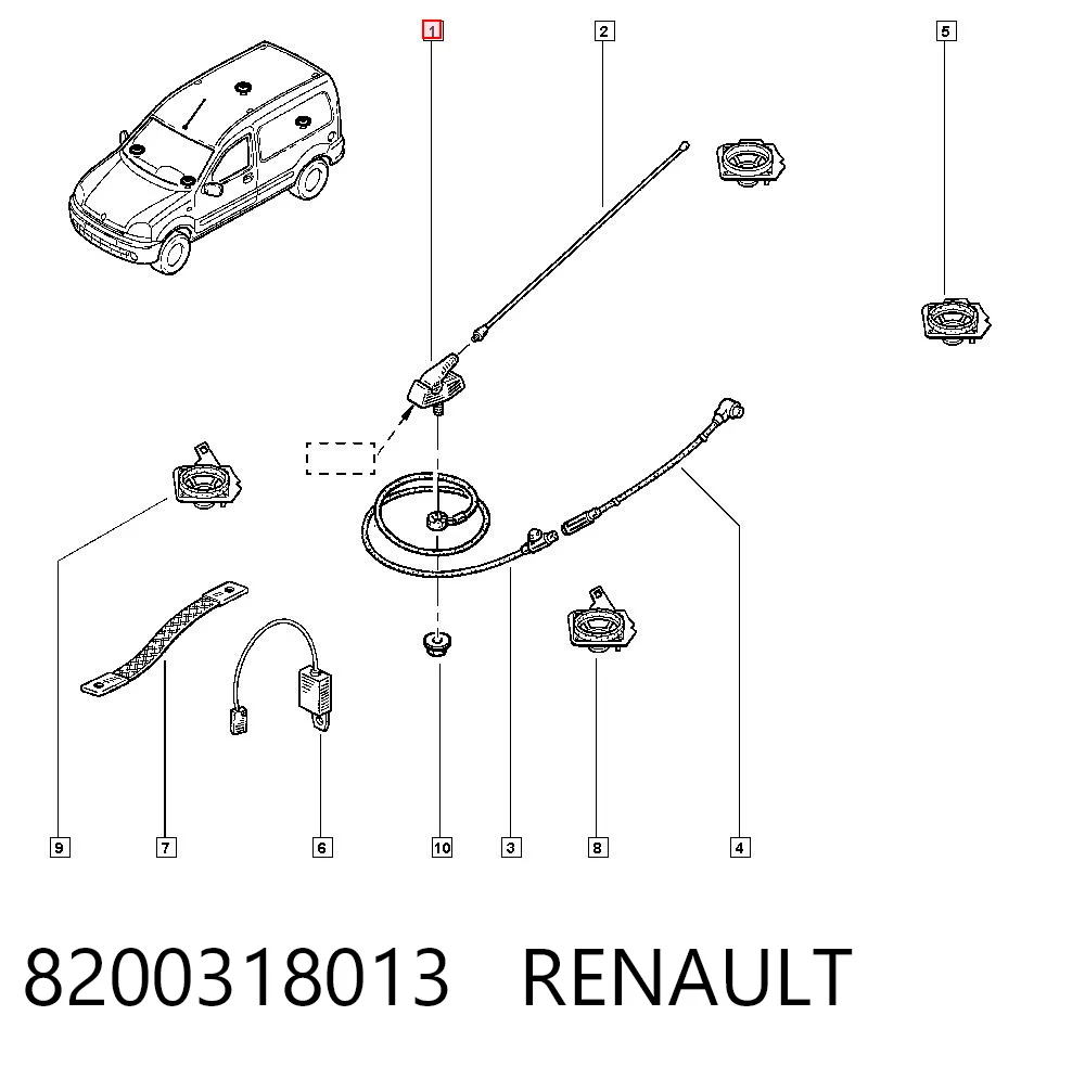 Comprar Antena Renault Kangoo  FC0, FC1 a bajo precio