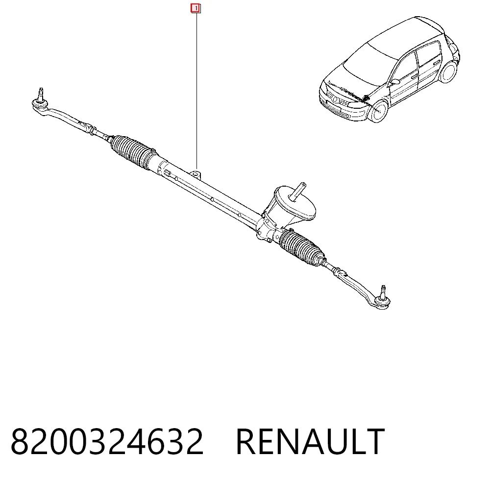 8200324632 Renault (RVI) Cremallera caja de direccion