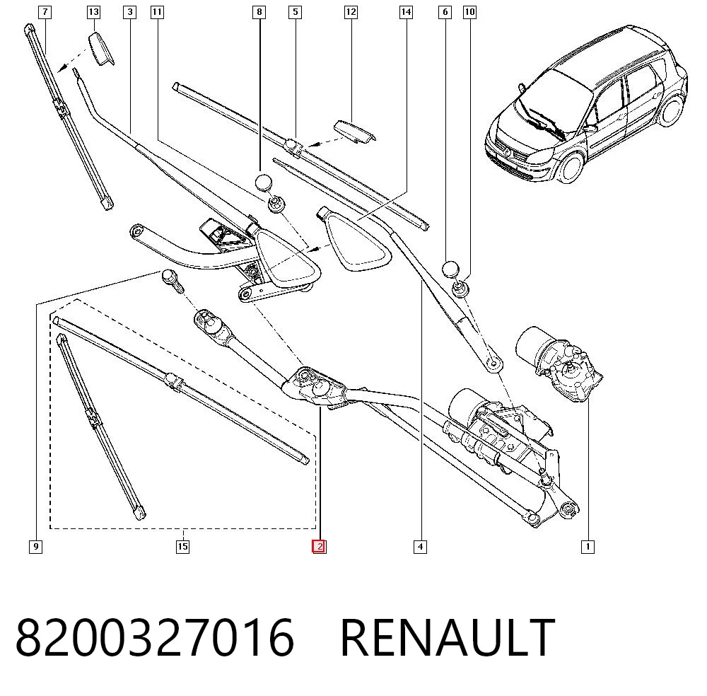 Trapezio del limpiaparabrisas Renault Scenic II (JM0, JM1)