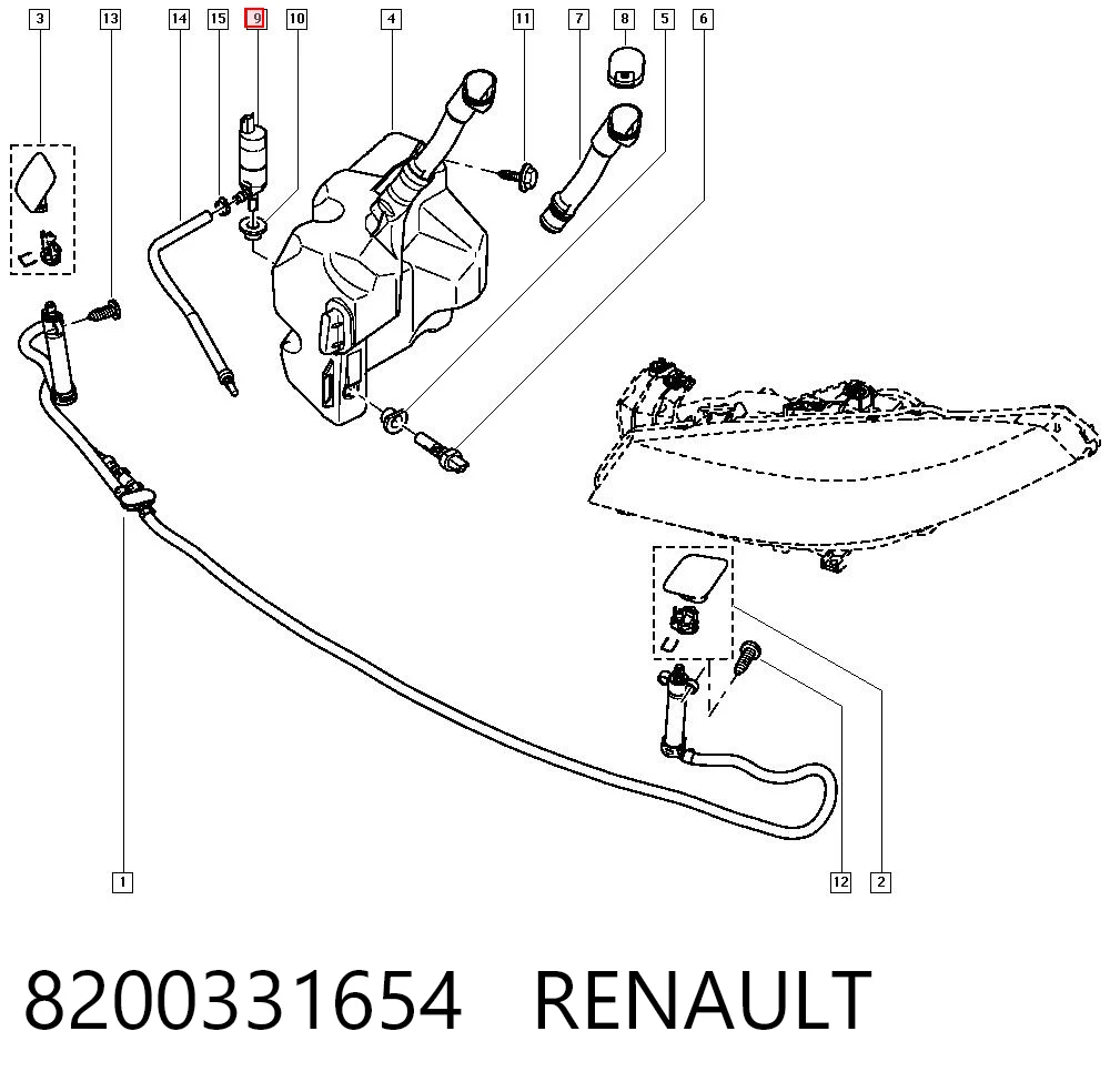 8200331654 Renault (RVI) Bomba-motor de lavafaros