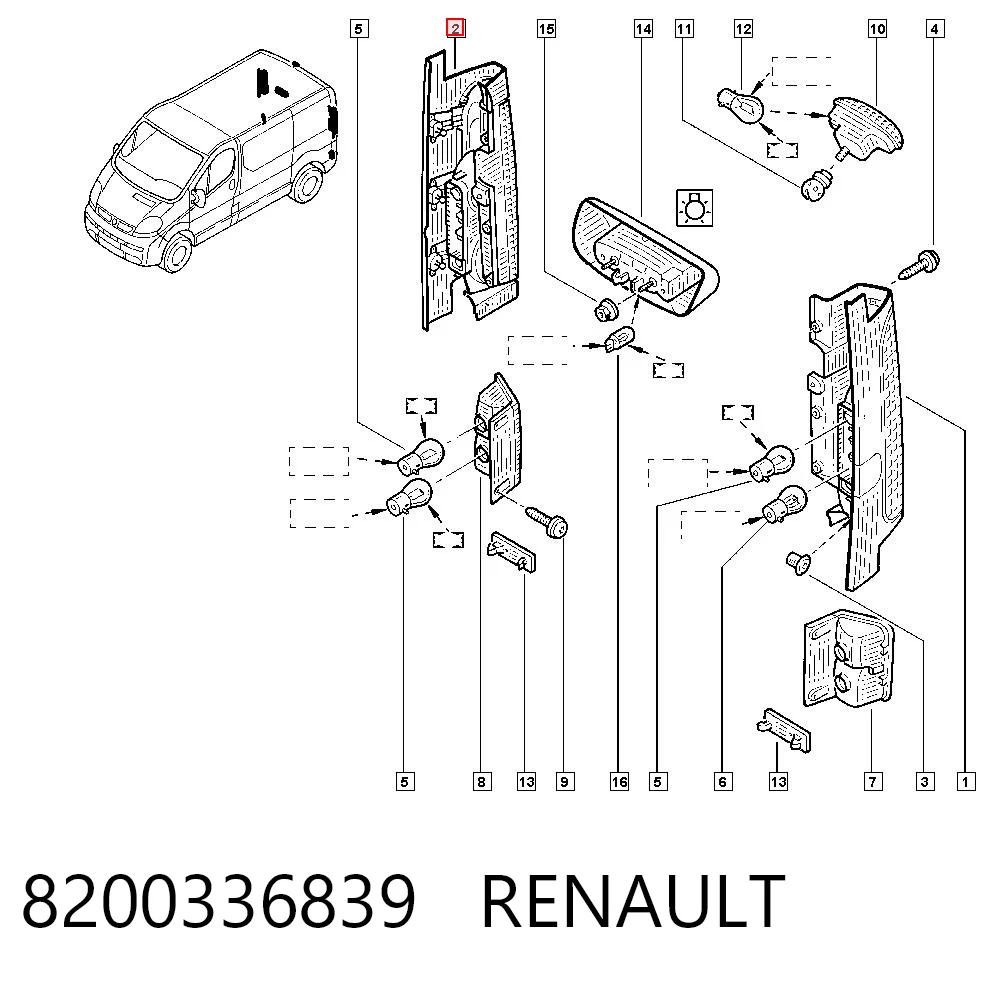 4413011 Opel Piloto trasero derecho