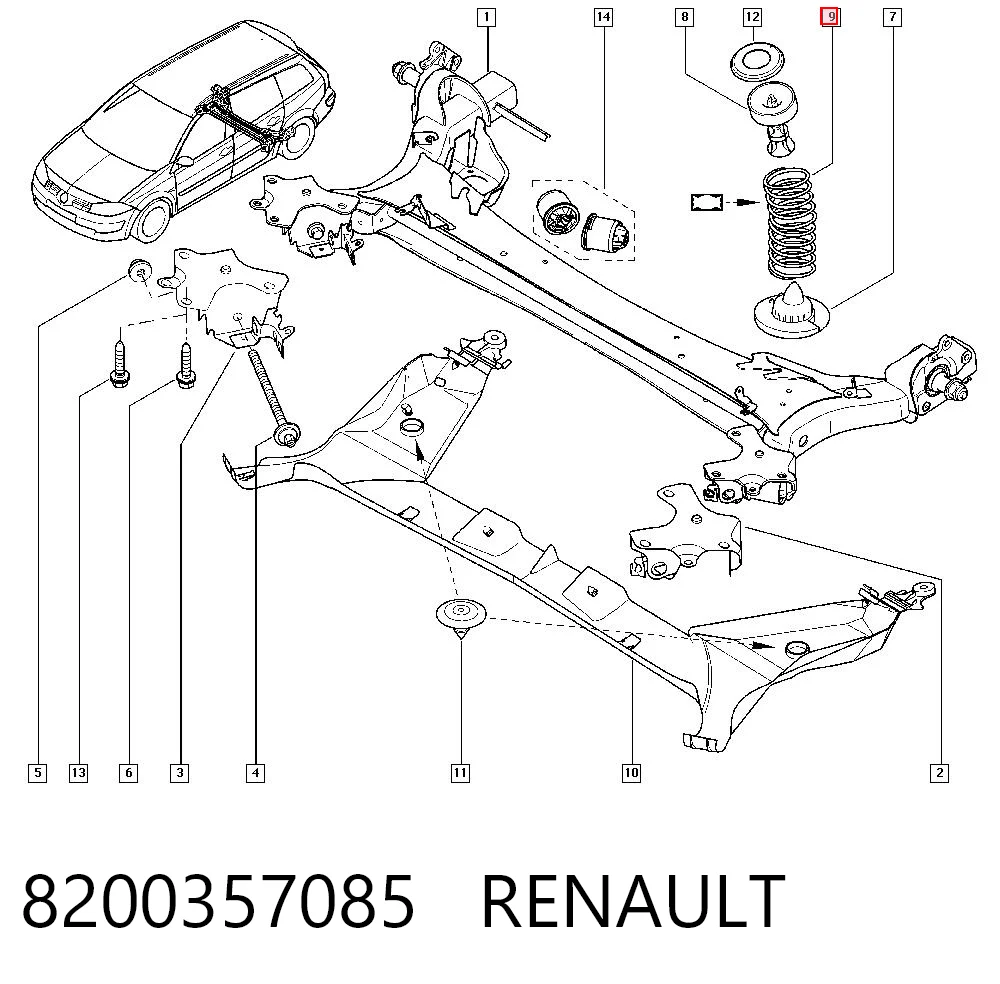 Comprar Muelle trasero Renault Megane II KM0, KM1 a bajo precio