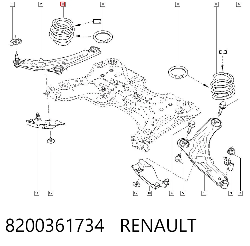 Muelle delantero 8200361734 RENAULT