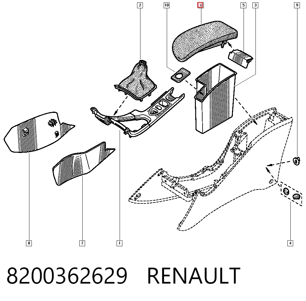 Comprar Apoyabrazos de la consola central Renault Laguna II BG0, BG1 a bajo precio