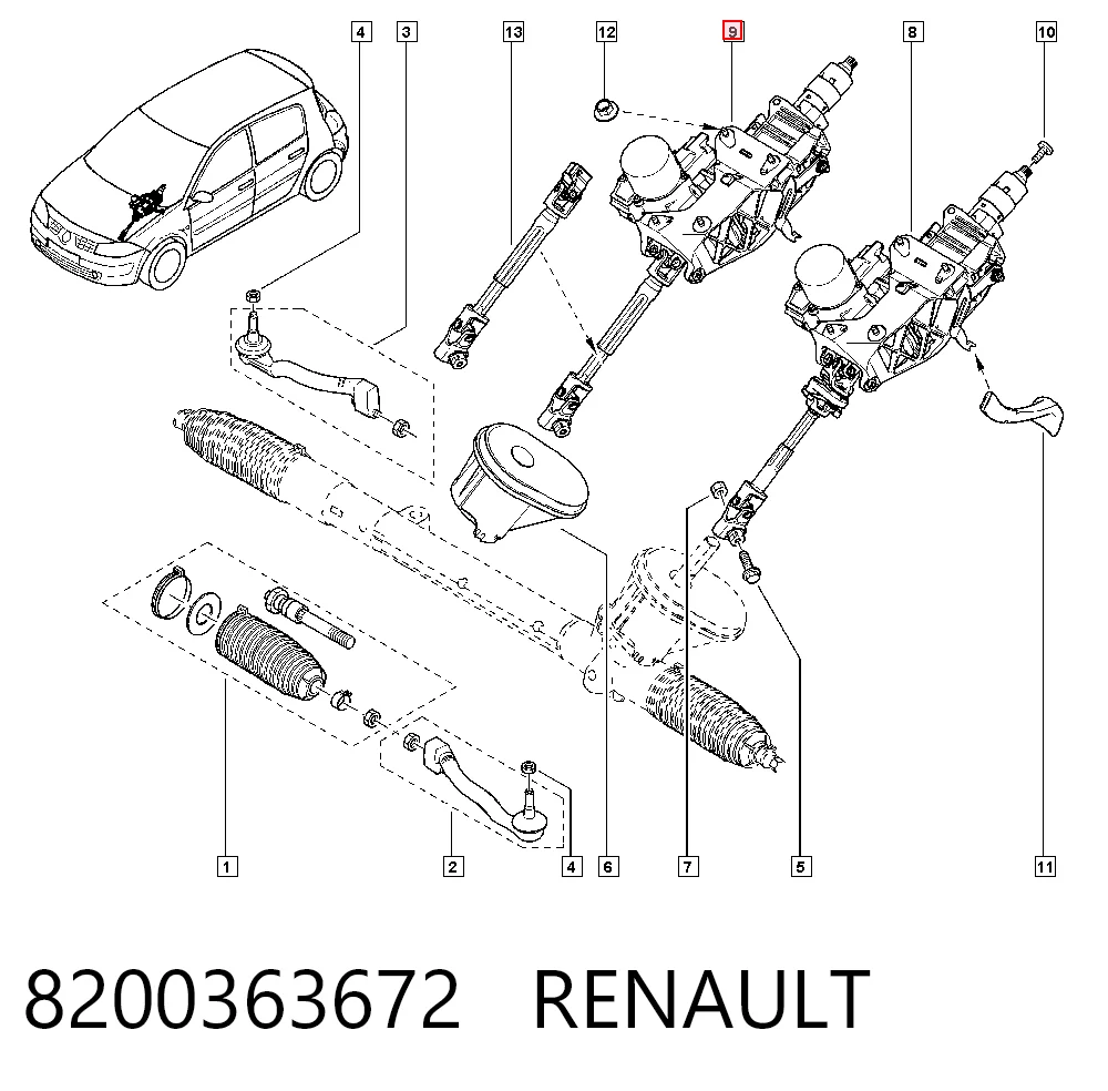  Columna dirección Renault Megane 2