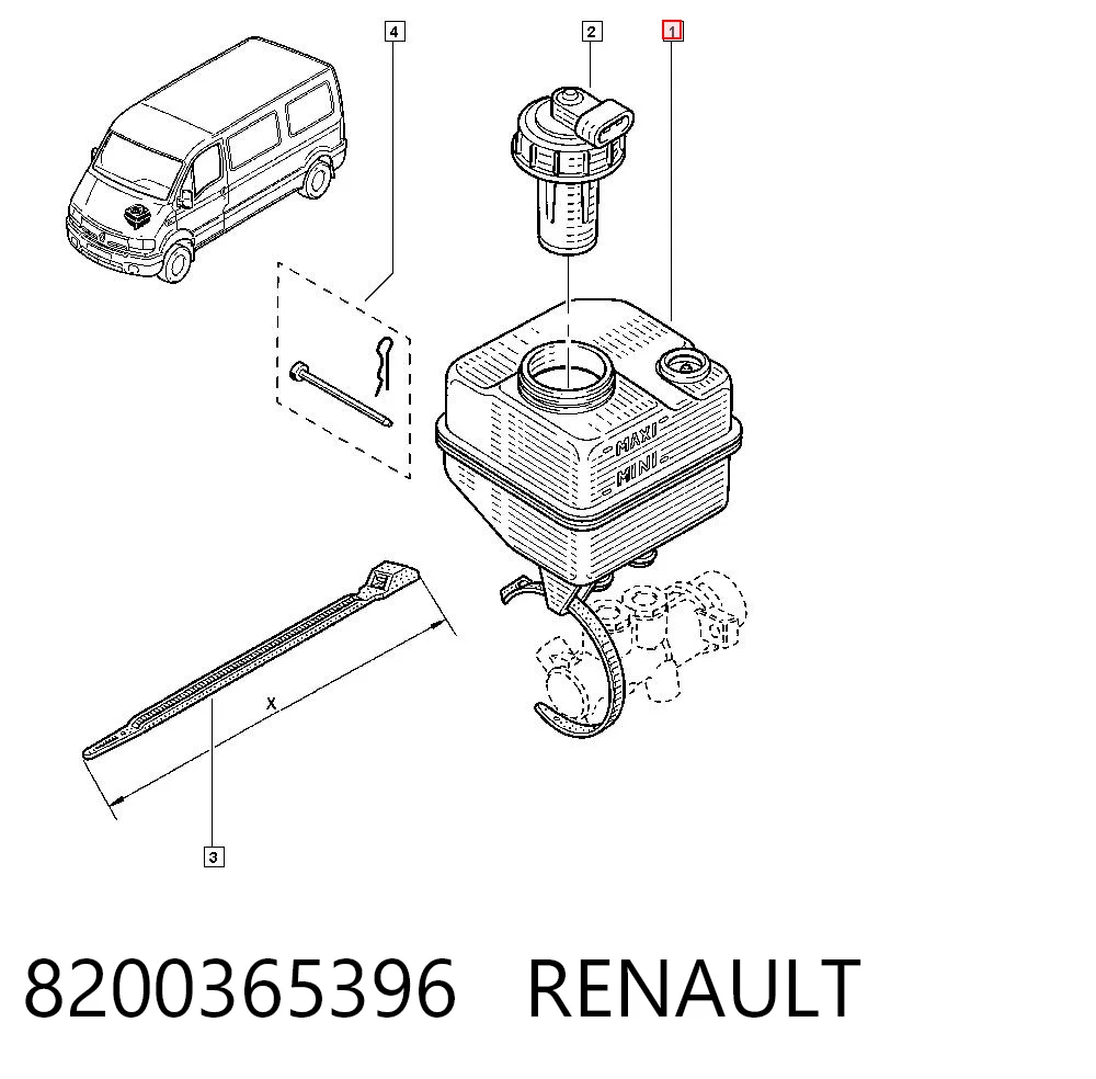 Depósito de líquido de frenos para Renault Master HD, FD
