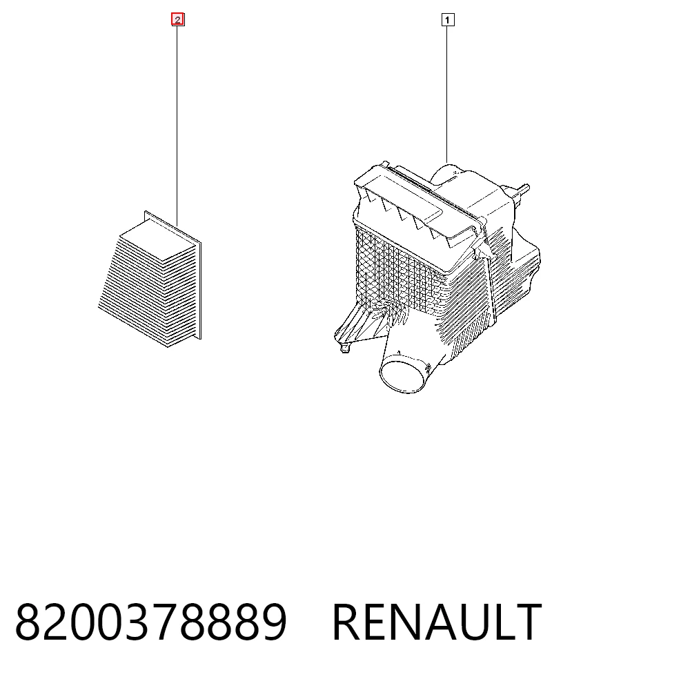 8200378889 Renault (RVI) Filtro de aire de motor