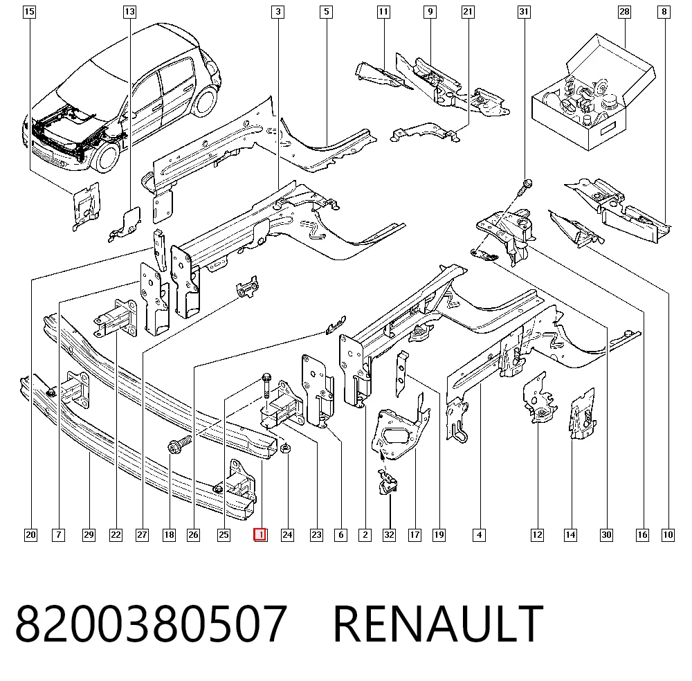 Comprar 6012341 Polcar Refuerzo parachoque delantero