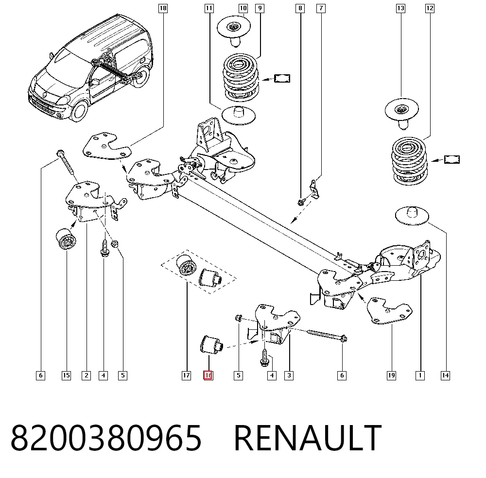 Silentblock del subchasis trasero Renault Kangoo II desde 17,76 €