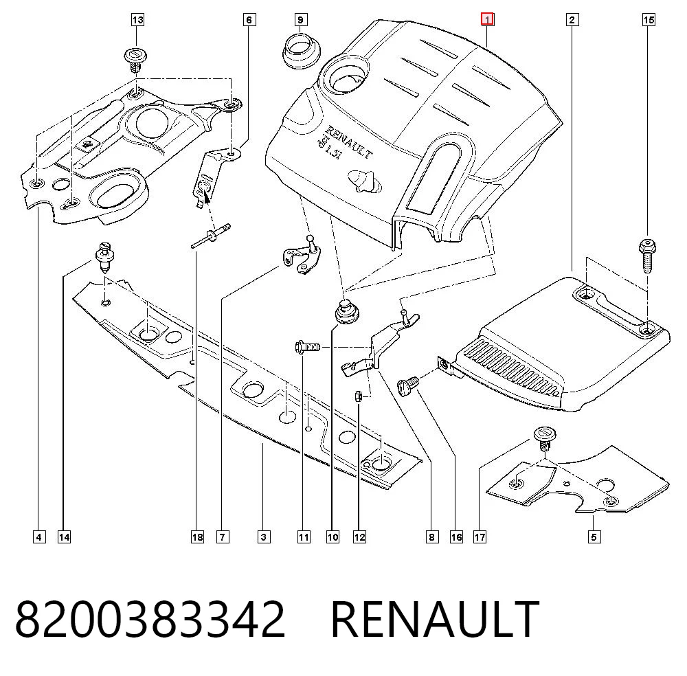 Cubierta motor Renault Clio III hatchback comprar en España