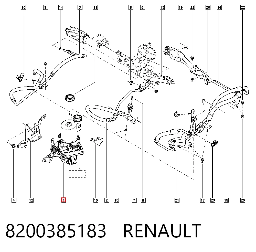 Bomba de dirección asistida 8200385183 RENAULT