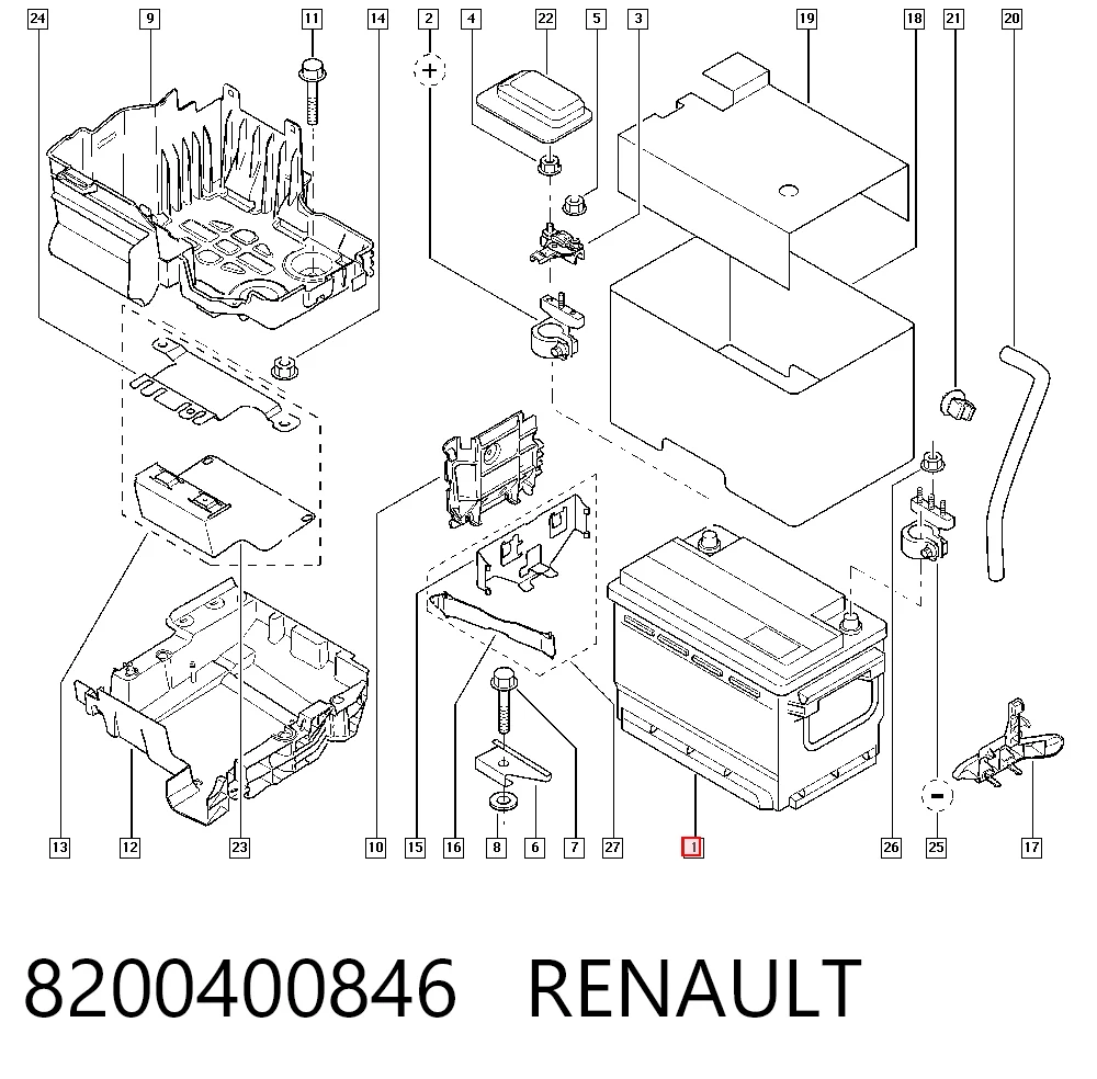 Batería de arranque 8200400846 RENAULT