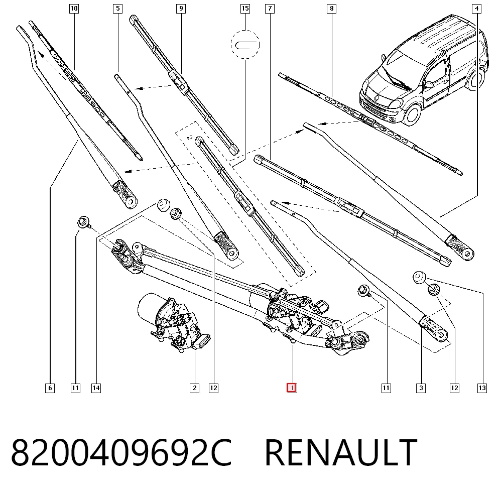 Comprar Varilla de limpiaparabrisas Renault Kangoo II KW0, KW1