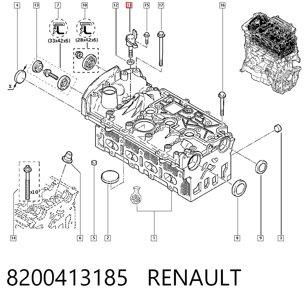 8200413185 Renault (RVI) Válvula control, ajuste de levas