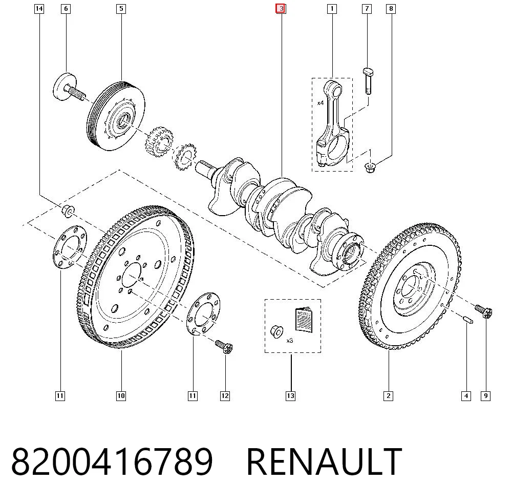 Cigüeñal para Renault Scenic II JM0, JM1