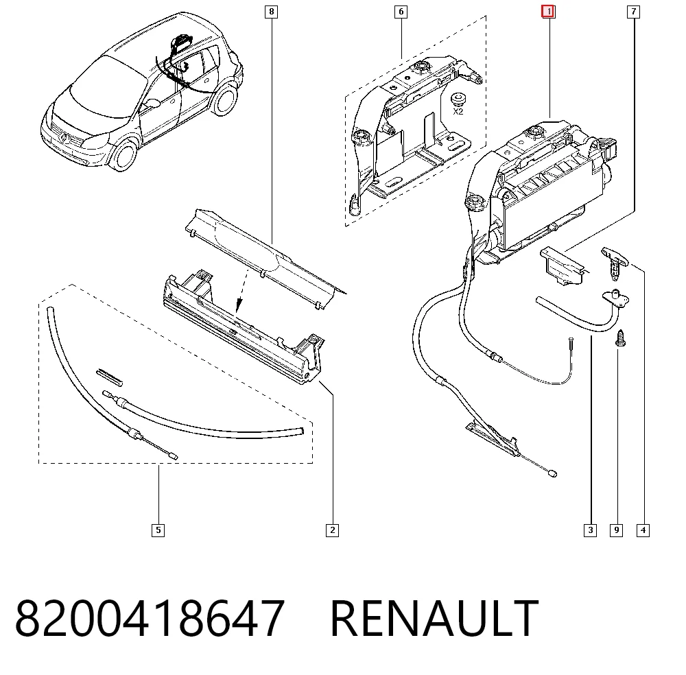 8200418647 Renault (RVI) Módulo del freno de estacionamiento electromecánico
