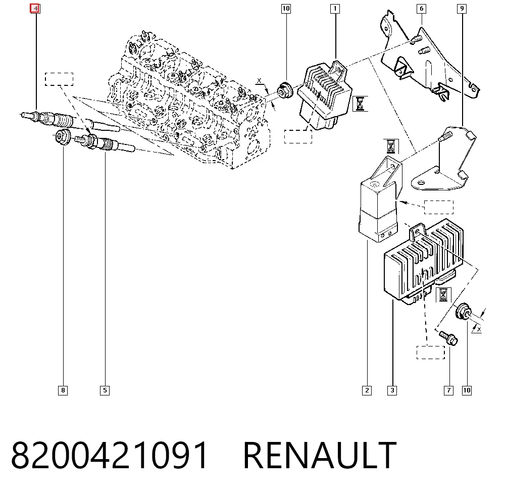 Bujía de incandescencia 8200421091 RENAULT