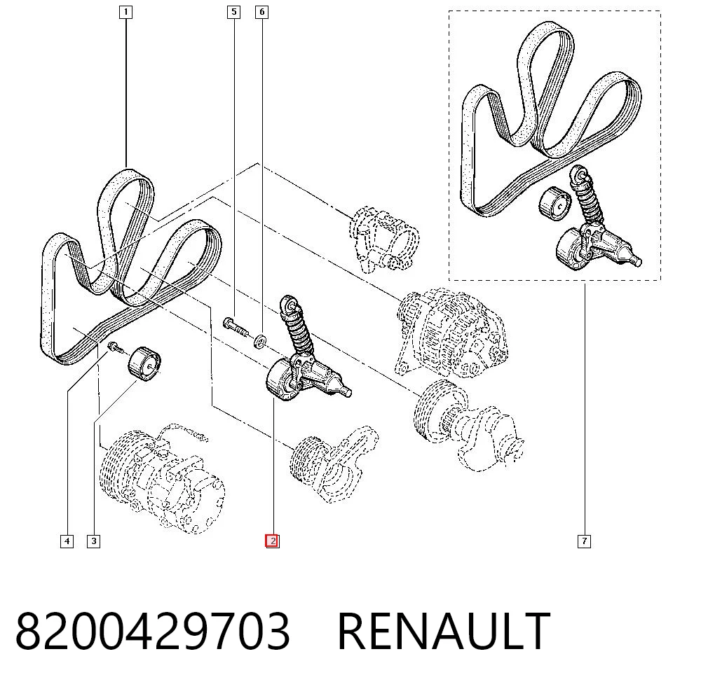 Rodillo tensor de la correa de transmisión 8200429703 RENAULT