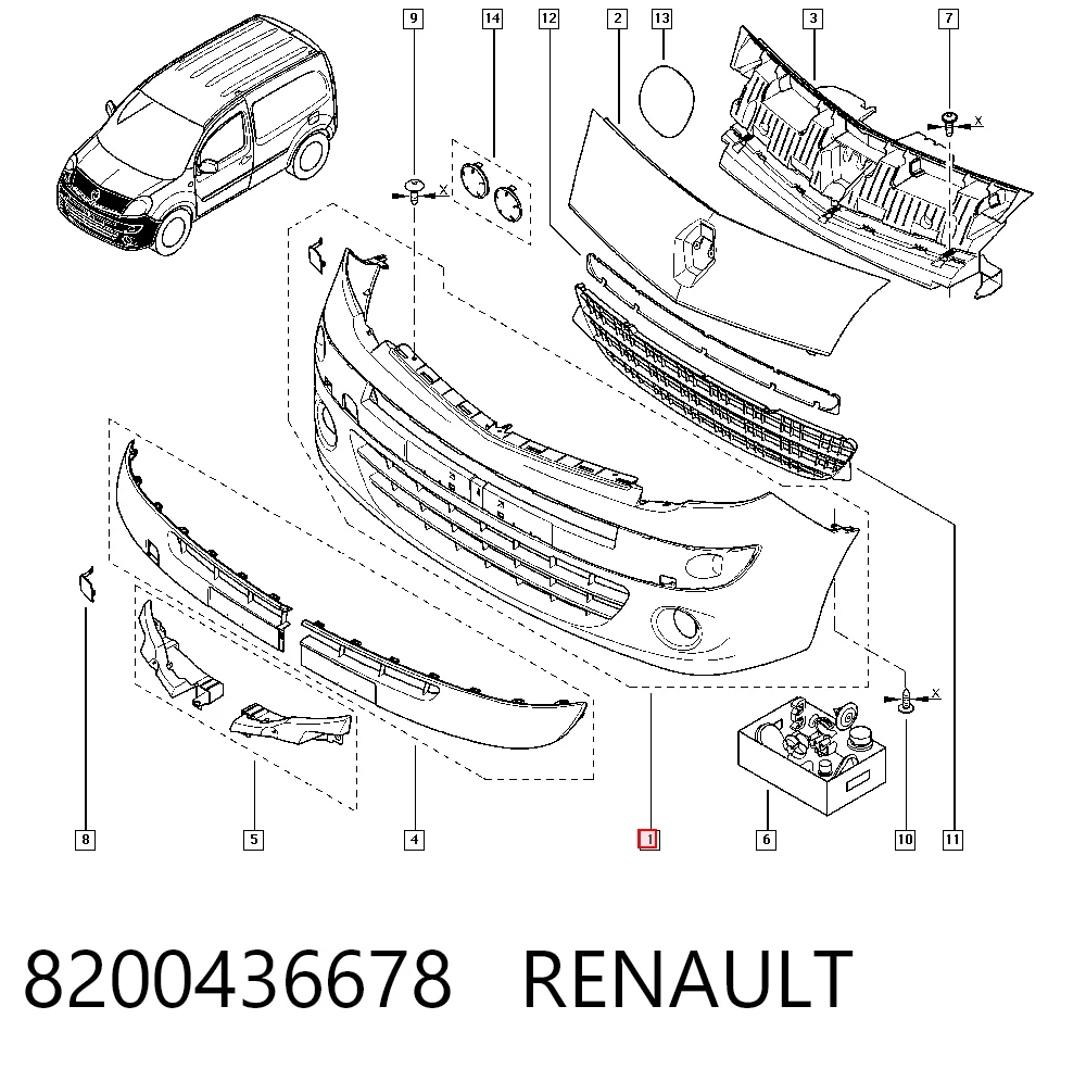  Paragolpes Renault Kangoo 