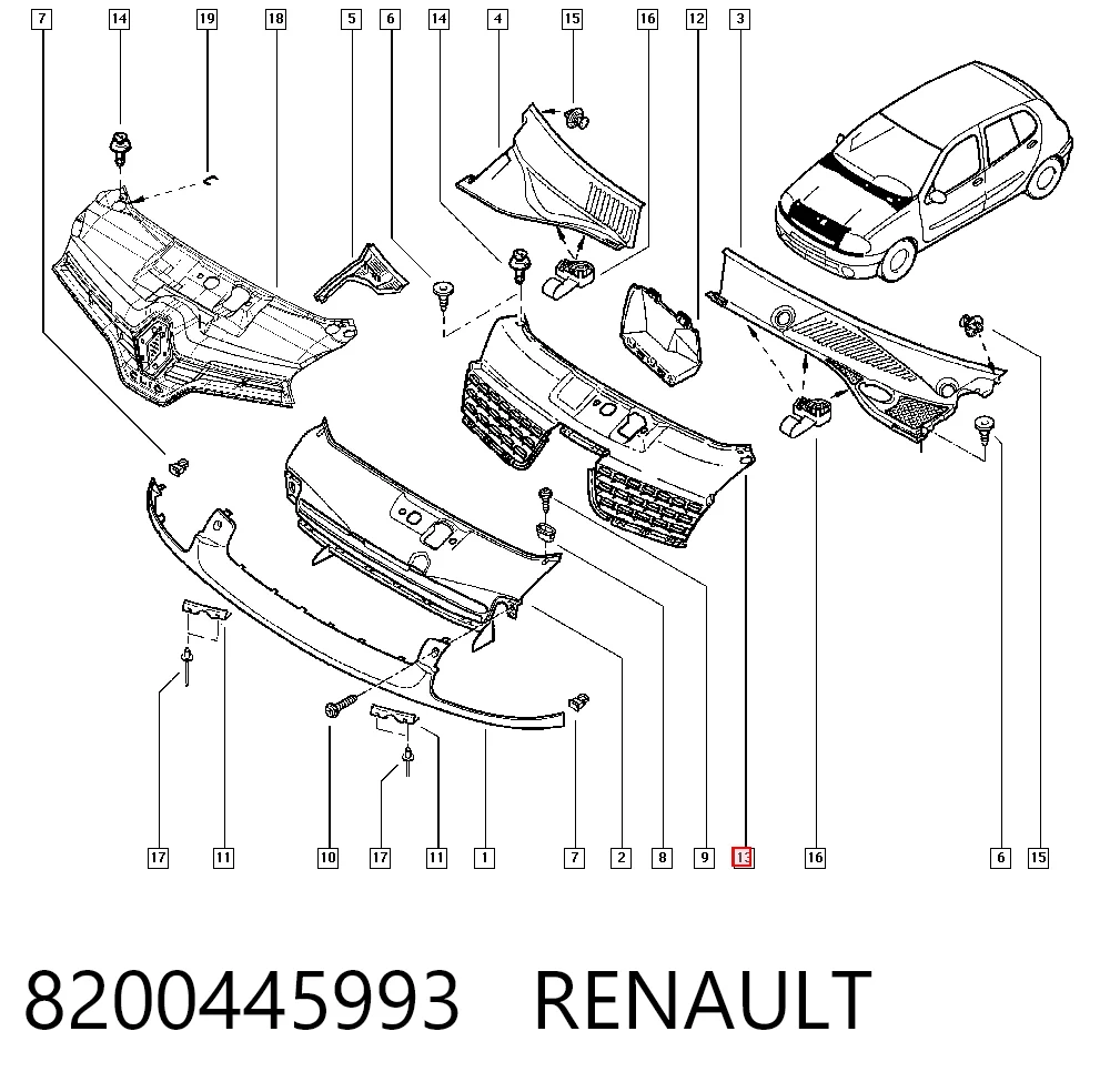 Comprar Rejilla frontal Clio III BR01, CR01
