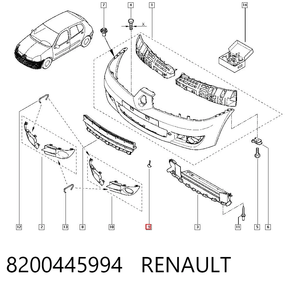 Comprar Tapa del gancho de remolque del parachoques delantero Renault Clio III BR01, CR01 a bajo precio