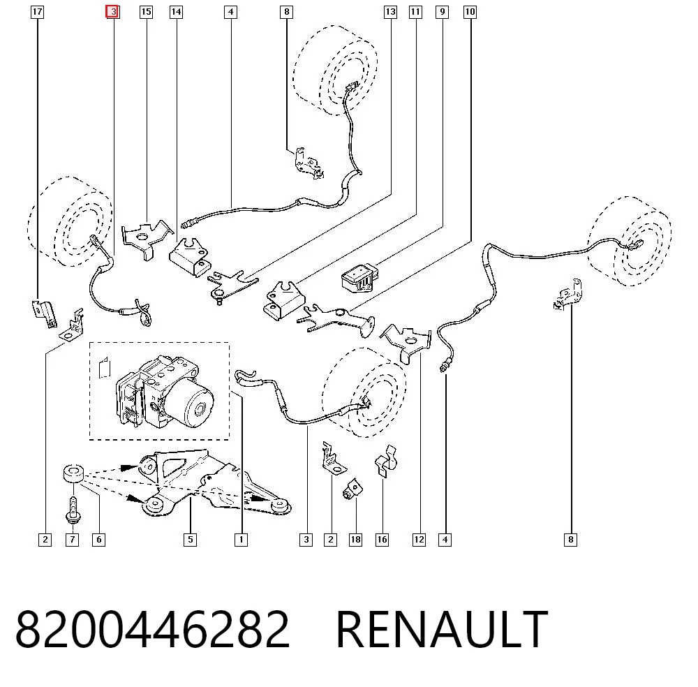 8200446282 Renault (RVI) Sensor de rueda abs