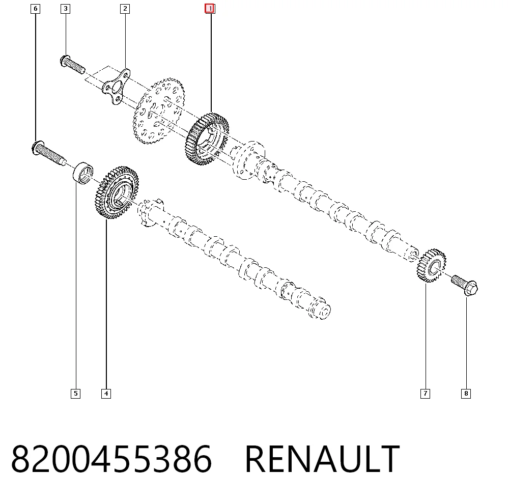 Engranaje del árbol de levas de escape 8200455386 RENAULT