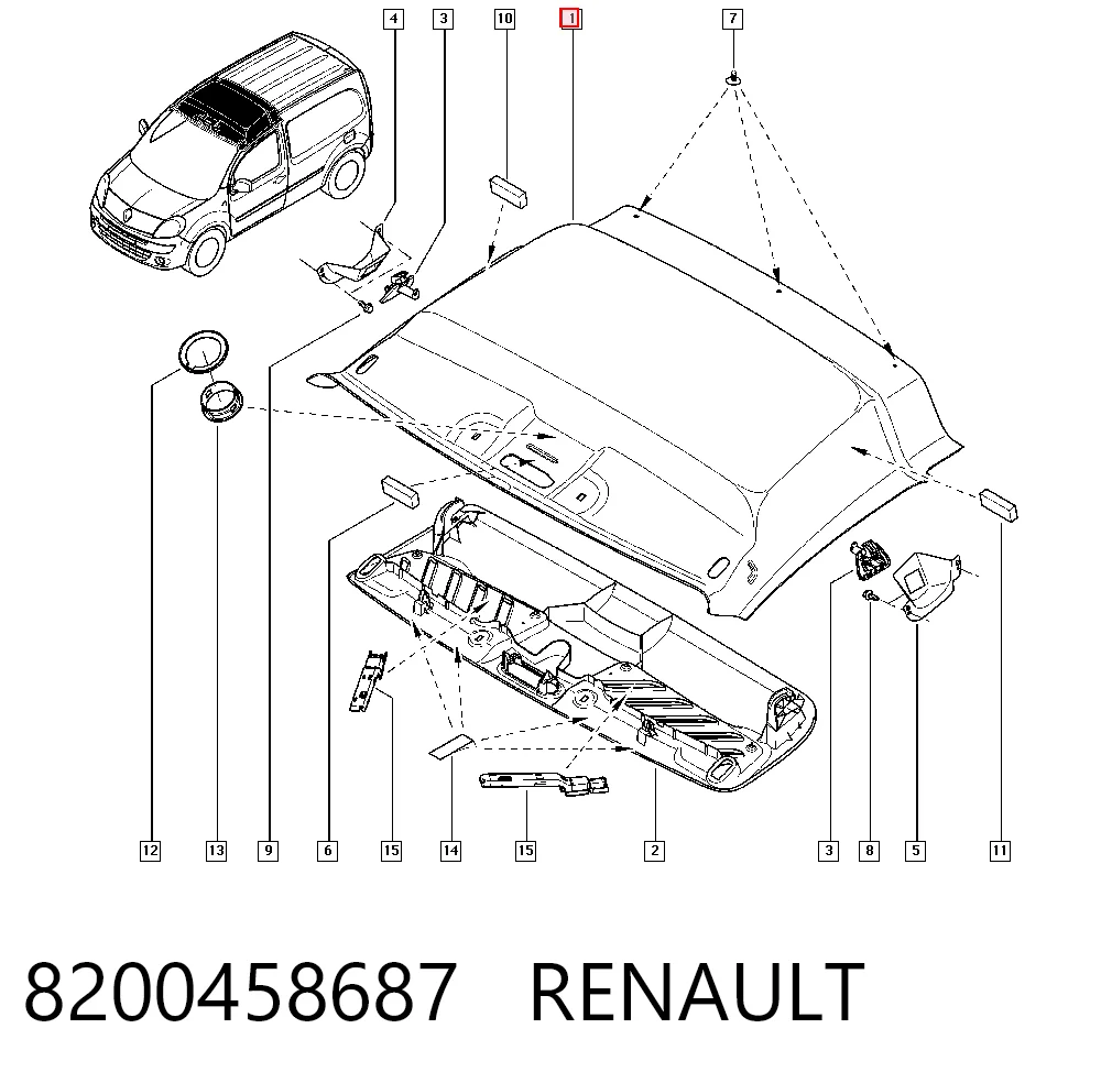 Comprar Guarnecido de techo Renault Kangoo II FW0 a bajo precio