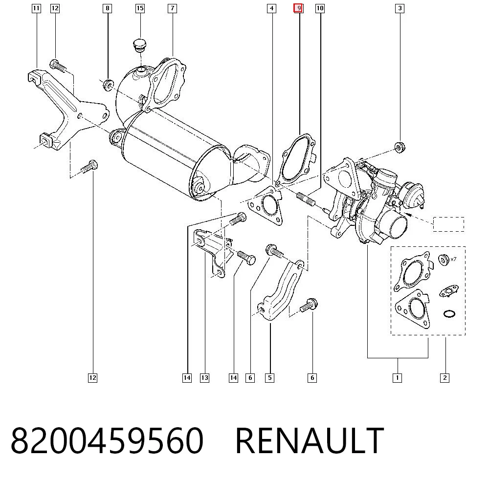 Junta de tubo de escape 8200459560 RENAULT