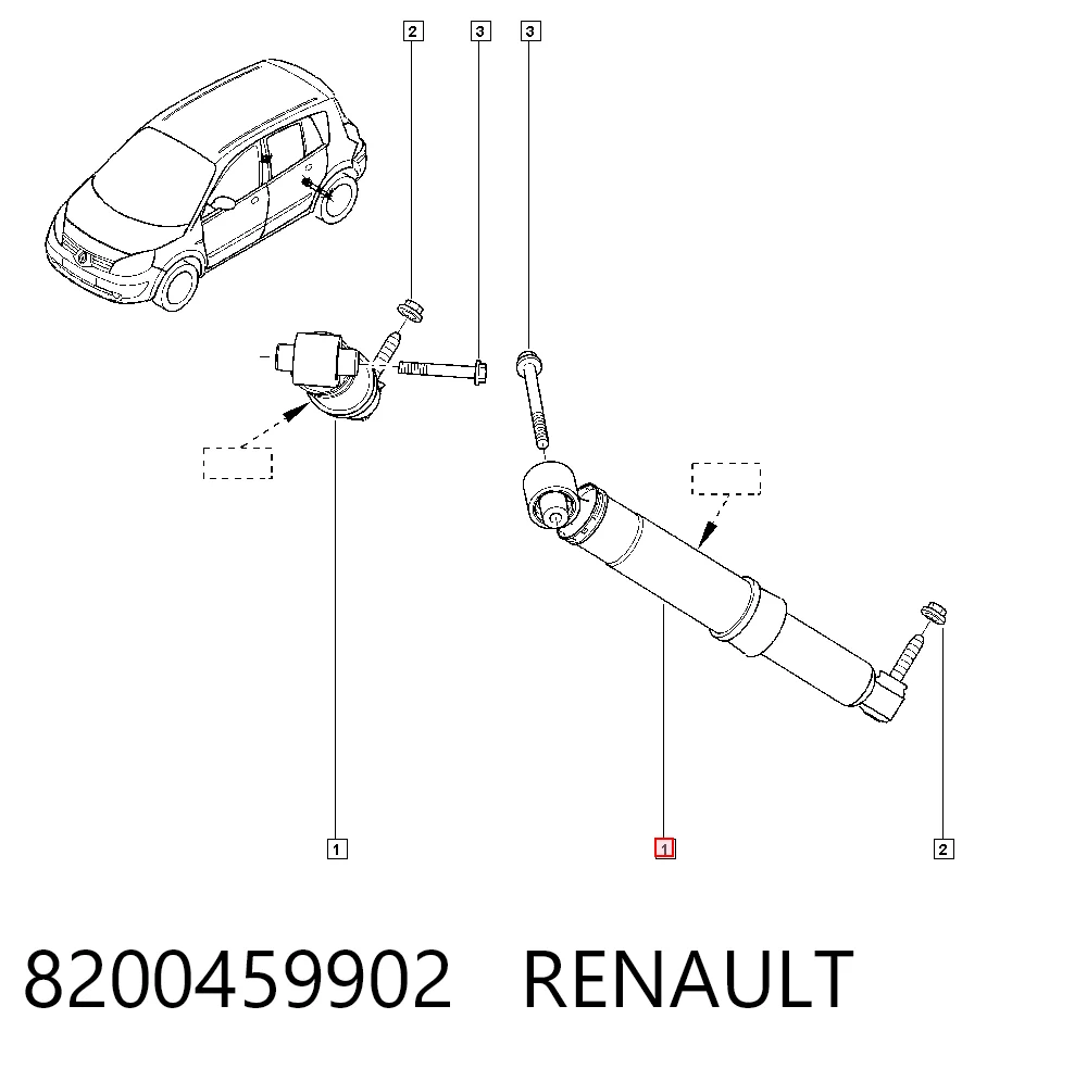 Amortiguador delantero 8200459902 RENAULT