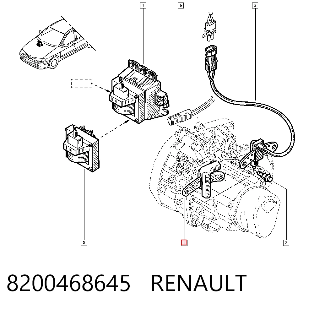 8200468645 Renault (RVI) Sensor de posición del cigüeñal