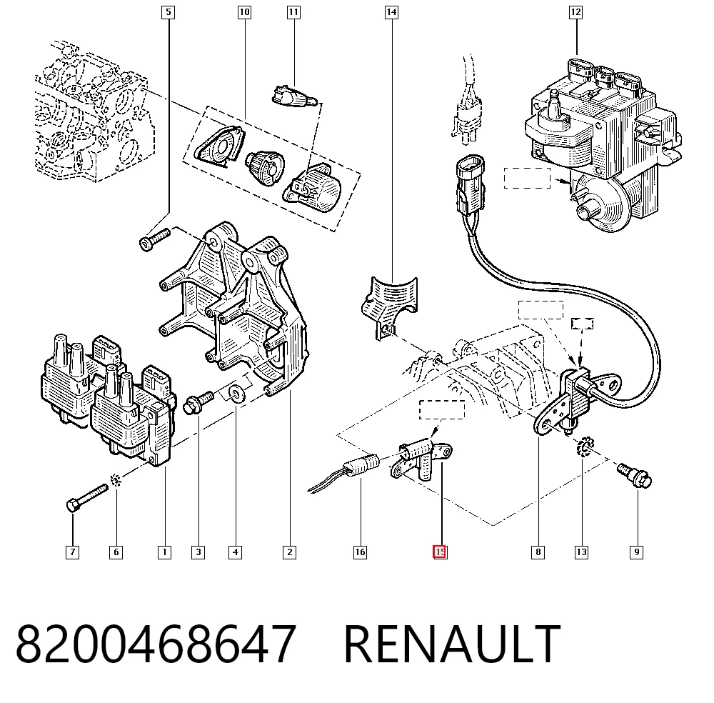 8200468647 Renault (RVI) Sensor de posición del cigüeñal