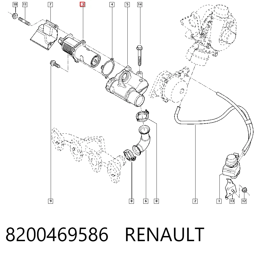8200469586 Renault (RVI) Válvula EGR