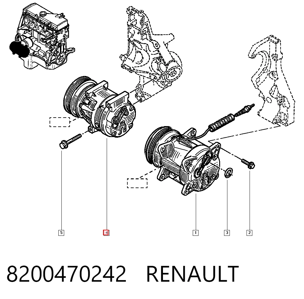 8200470242 Renault (RVI) Compresor climatizador