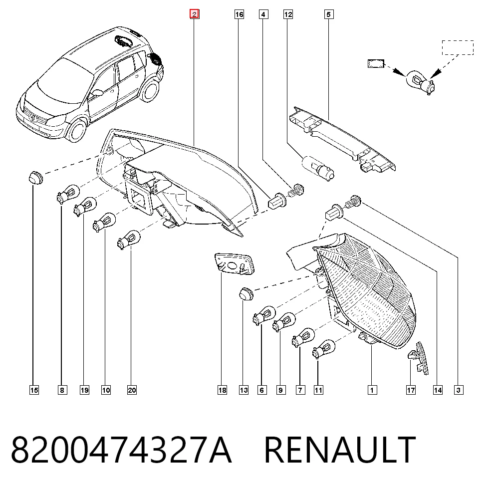 Piloto trasero derecho Renault Scenic GRAND II monovolumen (JM0, JM1) (2004 - 2009) precio, desde 58,08 EUR