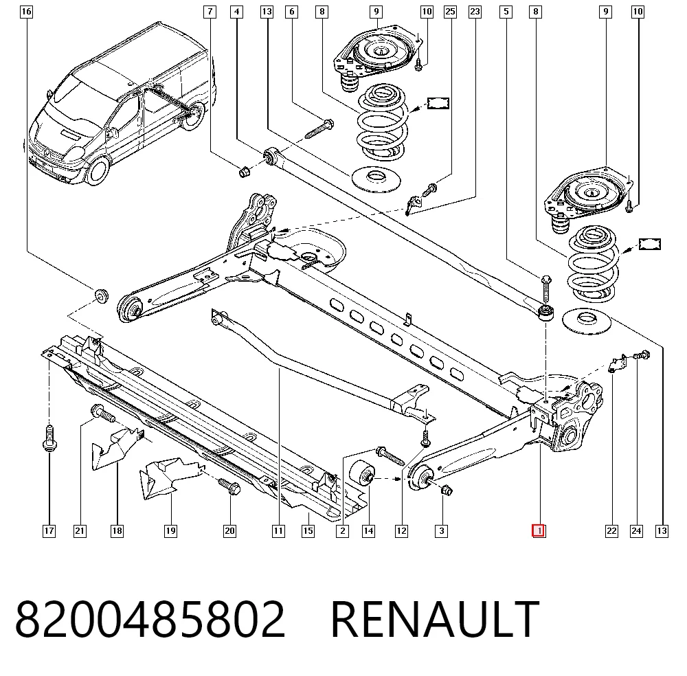 Puente trasero para Renault Trafic II FL