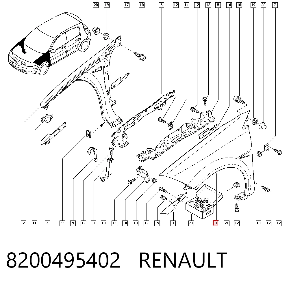  Aleta delantera izquierda Renault Megane 2