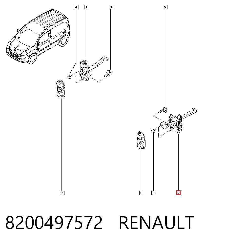 Limitador de apertura de puerta delantera 8200497572 RENAULT