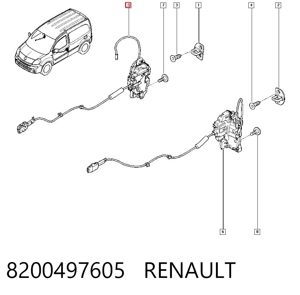 Cerradura Renault Kangoo II furgoneta (FW0) (2008 - 2021) precio, desde 55,18 EUR