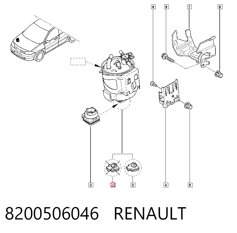 Filtro de combustible 8200506046 RENAULT