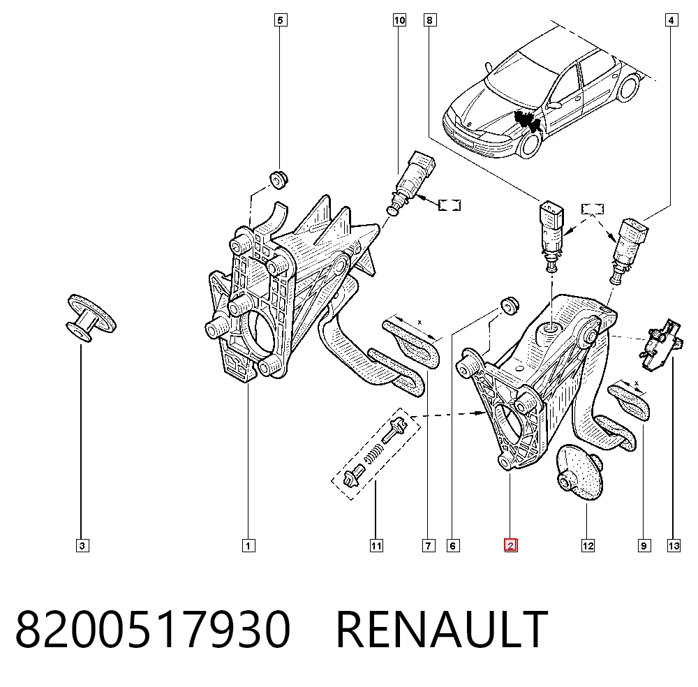 Comprar Pedal de embrague Renault Laguna II BG0, BG1 a bajo precio