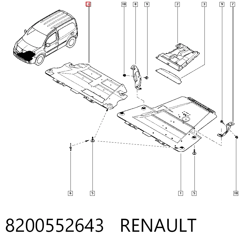 Comprar Aislamiento acústico del capó Renault Kangoo II FW0 a bajo precio