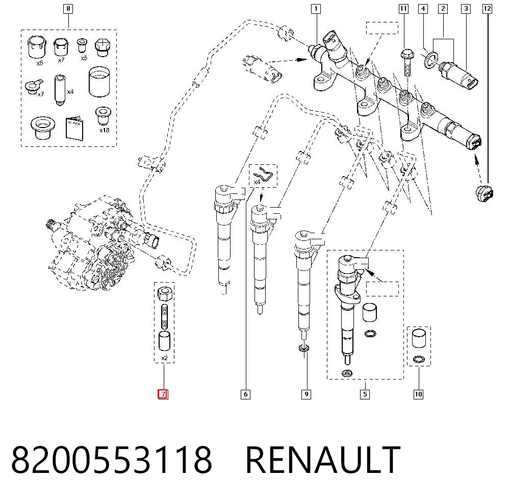 8200553118 Renault (RVI) Tornillo de fijación del inyector