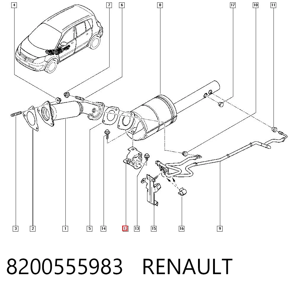 Soporte del silenciador 8200555983 RENAULT