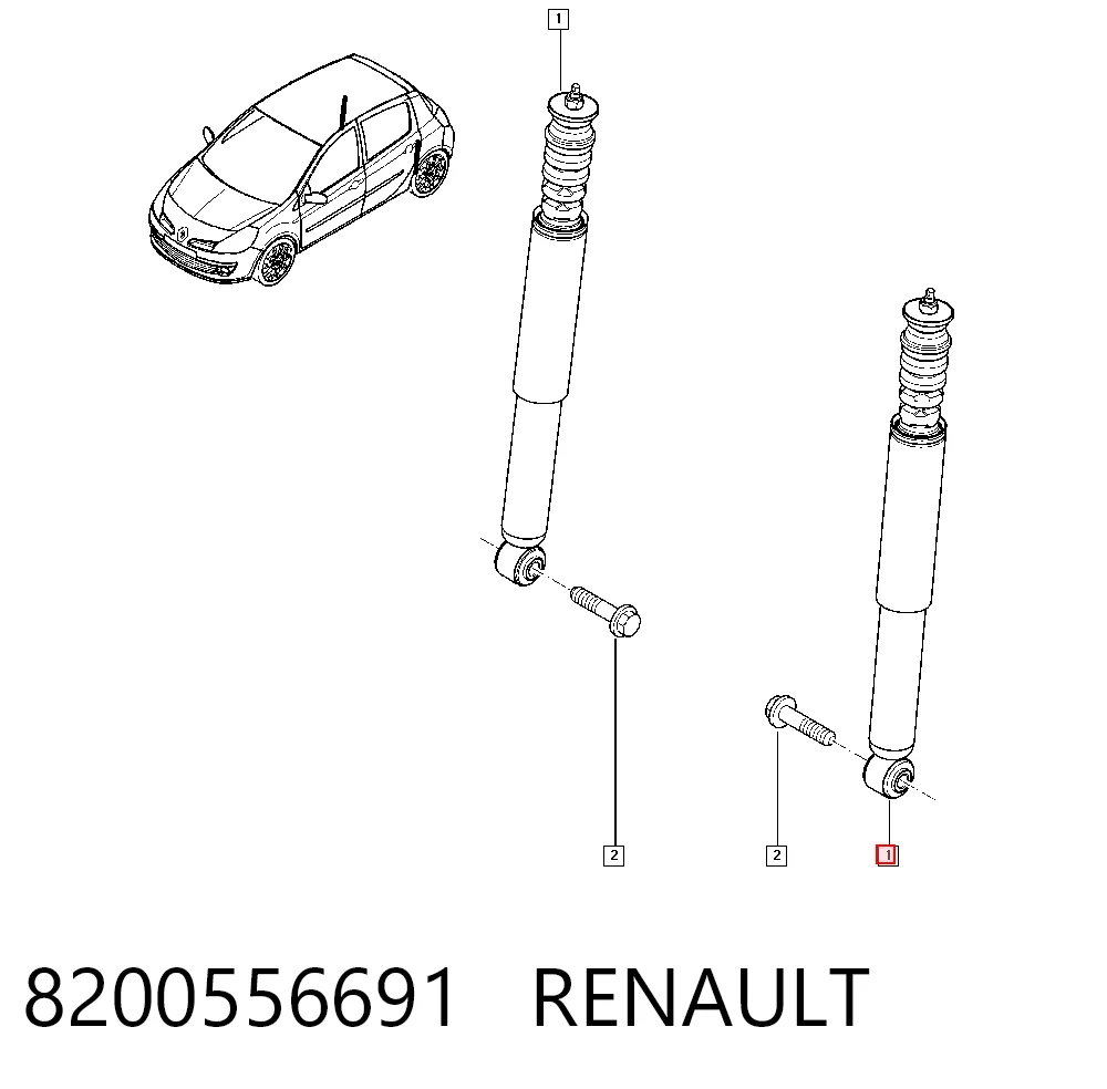 Amortiguadores posteriores Renault Clio III (2005-2014)