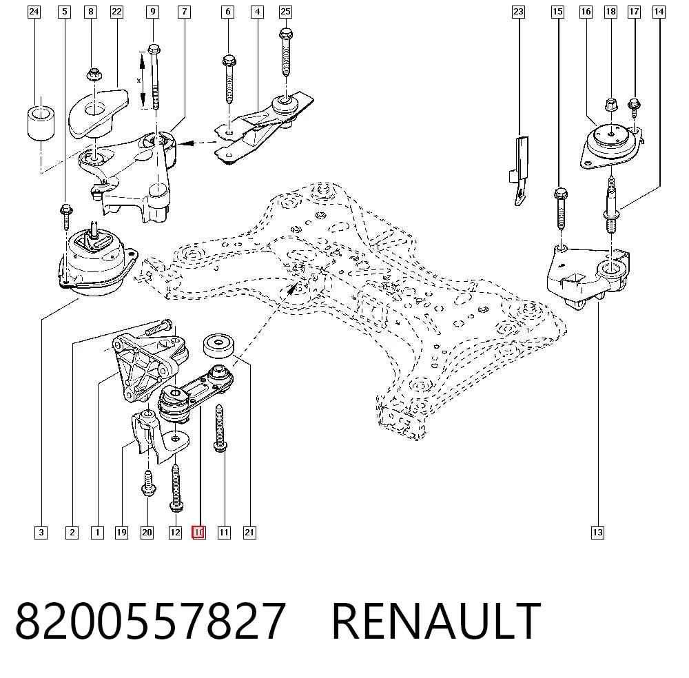 Taco de motor trasero Renault Espace IV (JK0)