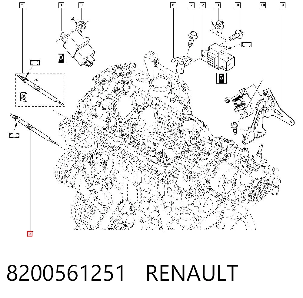 Bujía de precalentamiento para Renault Laguna II (KG0, KG1)