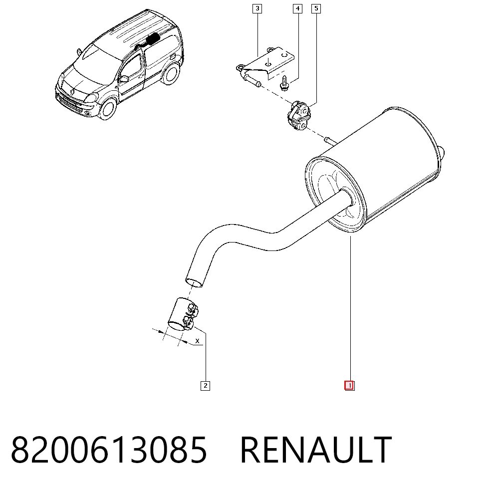 Silenciador trasero Renault Kangoo BE BOP monovolumen (KW0, KW1) (2009 - 2012) precio, desde 75,93 EUR