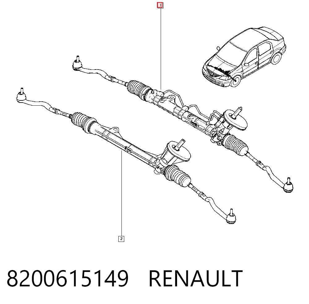 Cremallera de dirección 8200615149 RENAULT