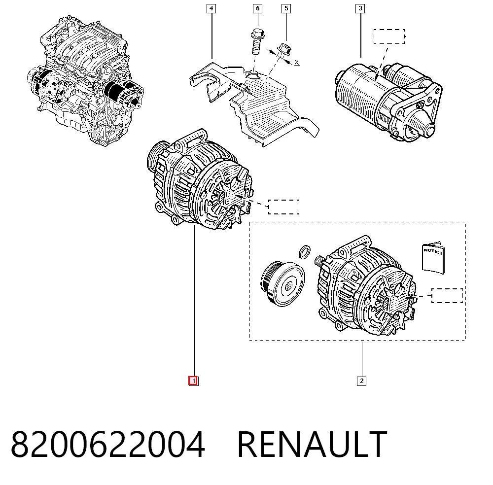 Alternador 8200622004 RENAULT